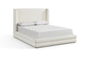 Chandra Linen Textured Fabric Upholstered Bed - Cream