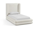Chandra Linen Textured Fabric Upholstered Twin Bed - Cream
