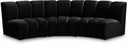 Infinity 119" Velvet Upholstered 3pc. Modular Sectional - Black