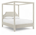 Dawson Velvet Upholstered Bed - Cream