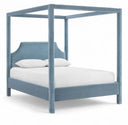 Dawson Velvet Upholstered Bed - Light Blue