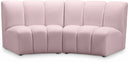 Infinity 83" Velvet Upholstered 2pc. Modular Sectional - Pink
