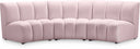 Infinity 119" Velvet Upholstered 3pc. Modular Sectional - Pink