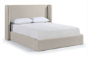 Kendall Linen Textured Fabric Upholstered Bed - Beige