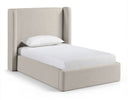 Kendall Linen Textured Fabric Upholstered Twin Bed - Beige