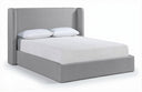Kendall Linen Textured Fabric Upholstered Bed - Grey
