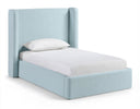 Kendall Linen Textured Fabric Upholstered Twin Bed - Light Blue