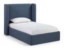 Kendall Linen Textured Fabric Upholstered Twin Bed - Blue