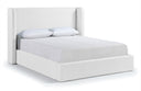 Kendall Linen Textured Fabric Upholstered Bed - White