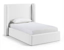 Kendall Linen Textured Fabric Upholstered Twin Bed - White