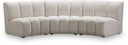 Infinity 119" Velvet Upholstered 3pc. Modular Sectional - Cream