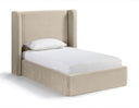Kendall Velvet Upholstered Twin Bed - Cream