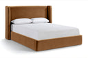 Kendall Velvet Upholstered Bed - Saddle