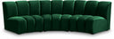 Infinity 119" Velvet Upholstered 3pc. Modular Sectional - Green