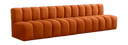 Arc 119" Velvet Upholstered 4pc. Modular Sectional - Cognac