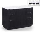 Willard 48" White Engineered Stone And Solid Wood Bathroom Vanity - Black