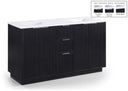 Willard 60" White Engineered Stone And Solid Wood Bathroom Vanity - Black