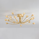 Vintage Gold Leaf Falkirk Semi Flush 30" by Hudson Valley, view 2