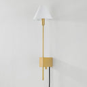 Aged Brass Teaneck Plug-In Sconce 6.25" by Hudson Valley, view 4