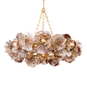 Vintage Gold Leaf Galle Chandelier 54.25" by Corbett Lighting, view 8