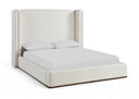 Solange Linen Textured Fabric Upholstered Bed - Cream