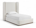 Solange Linen Textured Fabric Upholstered Twin Bed - Cream