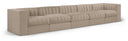 Rummi 155" Velvet Performance Fabric Upholstered 5pc. Modular Sofa - Beige