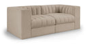 Rummi 68" Velvet Performance Fabric Upholstered 2pc. Modular Sofa - Beige