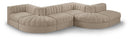 Rummi 175" Velvet Performance Fabric Upholstered 6pc. Modular Sectional - Beige
