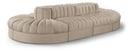 Rummi 156" Velvet Performance Fabric Upholstered 8pc. Modular Sectional - Beige