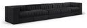 Rummi 155" Velvet Performance Fabric Upholstered 5pc. Modular Sofa - Black
