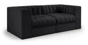 Rummi 68" Velvet Performance Fabric Upholstered 2pc. Modular Sofa - Black