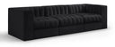 Rummi 97" Velvet Performance Fabric Upholstered 3pc. Modular Sofa - Black