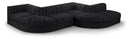 Rummi 175" Velvet Performance Fabric Upholstered 6pc. Modular Sectional - Black