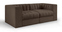 Rummi 68" Velvet Performance Fabric Upholstered 2pc. Modular Sofa - Brown