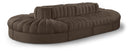 Rummi 156" Velvet Performance Fabric Upholstered 8pc. Modular Sectional - Brown