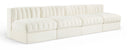 Rummi 116" Velvet Performance Fabric Upholstered 4pc. Modular Sofa - Cream