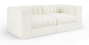 Rummi 68" Velvet Performance Fabric Upholstered 2pc. Modular Sofa - Cream