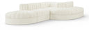Rummi 112" Velvet Performance Fabric Upholstered 5pc. Modular Sectional - Cream