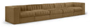 Rummi 155" Velvet Performance Fabric Upholstered 5pc. Modular Sofa - Saddle