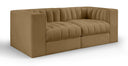 Rummi 68" Velvet Performance Fabric Upholstered 2pc. Modular Sofa - Saddle