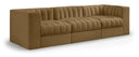 Rummi 97" Velvet Performance Fabric Upholstered 3pc. Modular Sofa - Saddle