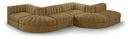 Rummi 175" Velvet Performance Fabric Upholstered 6pc. Modular Sectional - Saddle