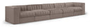 Rummi 155" Velvet Performance Fabric Upholstered 5pc. Modular Sofa - Taupe
