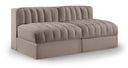 Rummi 58" Velvet Performance Fabric Upholstered 2pc. Modular Loveseat - Taupe