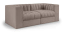 Rummi 68" Velvet Performance Fabric Upholstered 2pc. Modular Sofa - Taupe