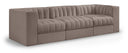 Rummi 97" Velvet Performance Fabric Upholstered 3pc. Modular Sofa - Taupe
