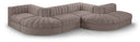 Rummi 175" Velvet Performance Fabric Upholstered 6pc. Modular Sectional - Taupe