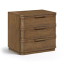 Tiberio 26" Oak Veneer And Solid Wood Nightstand - Brown