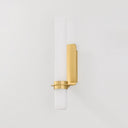 Aged Brass Groveland Station Wall Sconce 4.75" x 18" by Hudson Valley, view 2